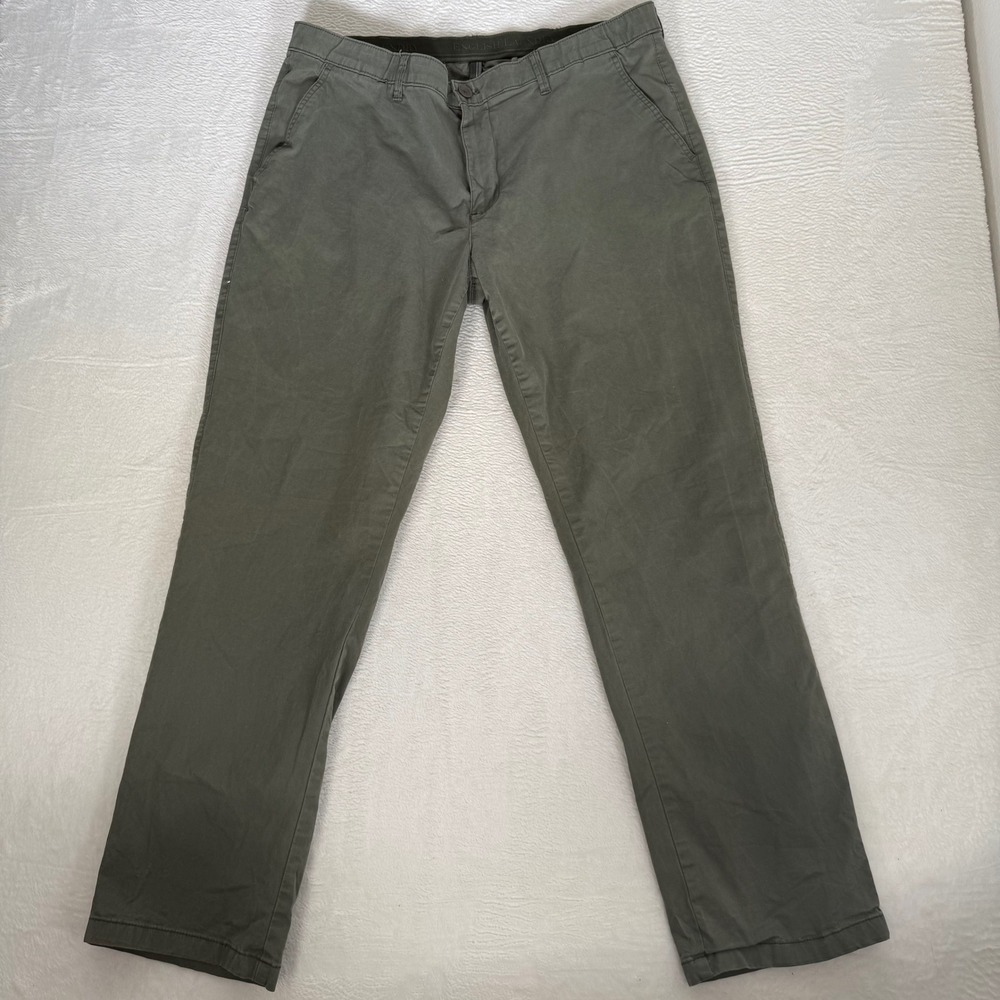 English Laundry Mens Chino Pants Olive Green Straight Leg Cotton Stretch 38x34